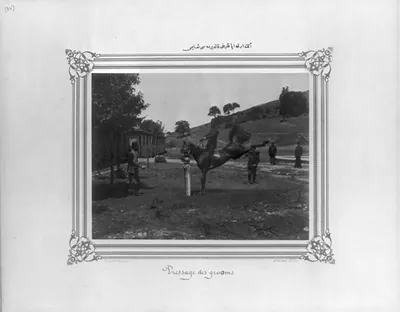 [The training of the horse: lifting its hind legs] / Constantinople, Abdullah Frères.