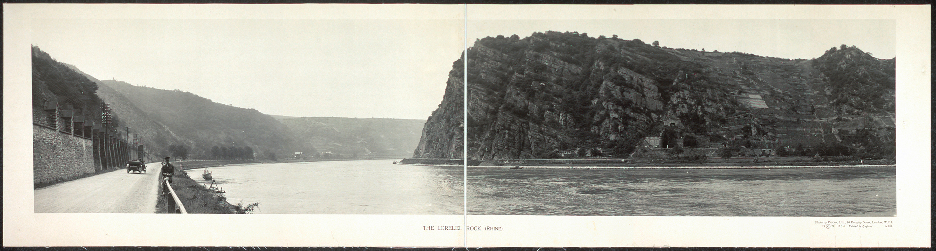 The Lorelei Rock (Rhine), Germany, 1921 — historic image