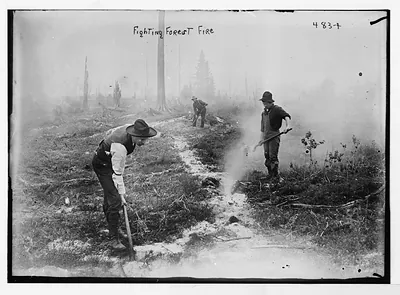 Firefighters of forest fire, South Dakota