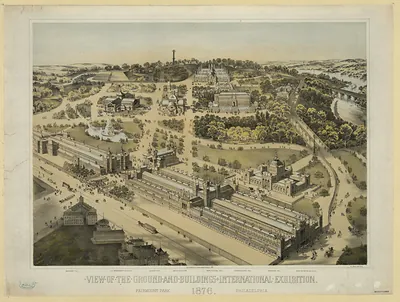 View of the Ground and Buildings International Exhibition, 1876