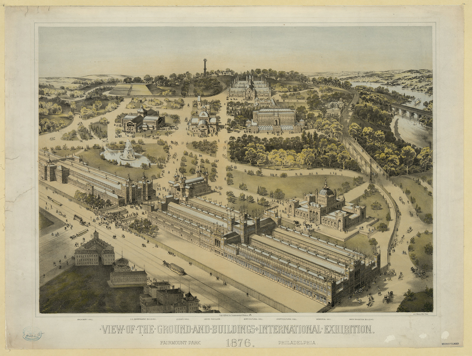 View of the Ground and Buildings International Exhibition, 1876 — historic image