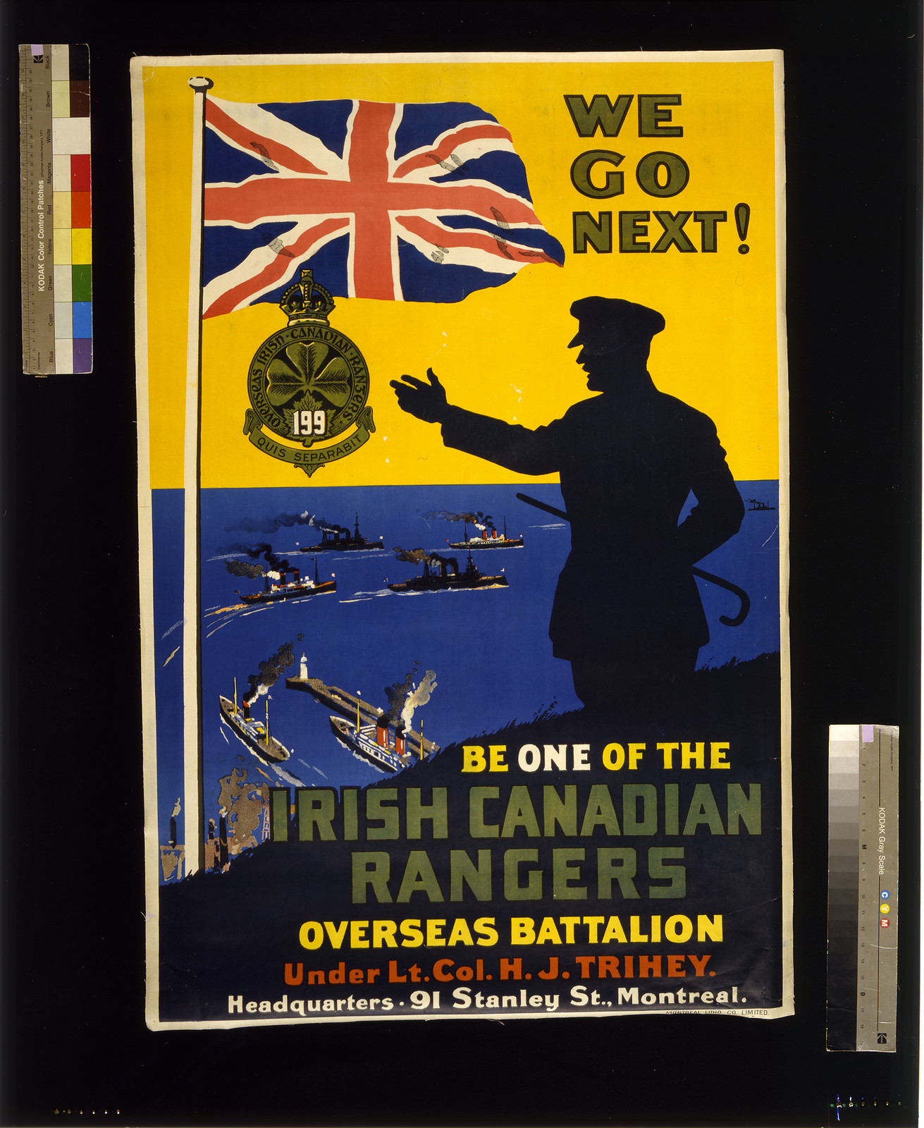 We go next! Irish Canadian Rangers..., 1918 — vintage poster
