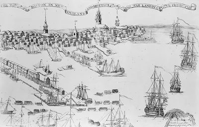 The Town of Boston in New England, with British Troops Landing