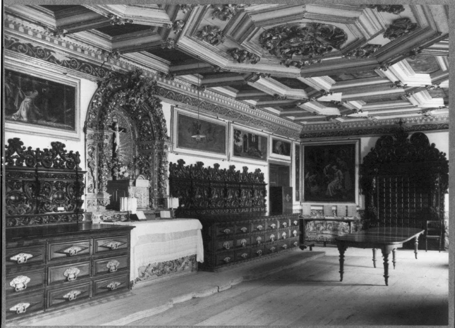 Sacristy in Convento de São Francisco de Assis, Salvador, Brazil, [no date recorded on caption card] — historic photograph
