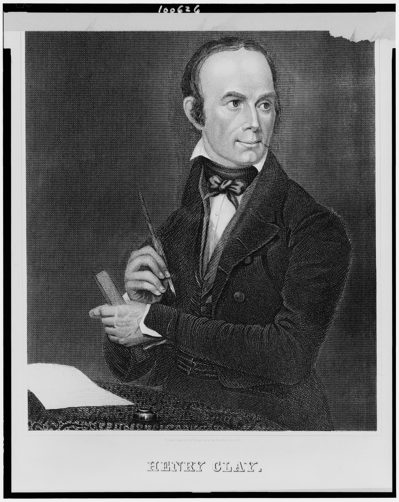 Henry Clay / drawn and engraved by G. Parker from the bust by E. Brackett., [between 1830 and 1870] — antique engraving