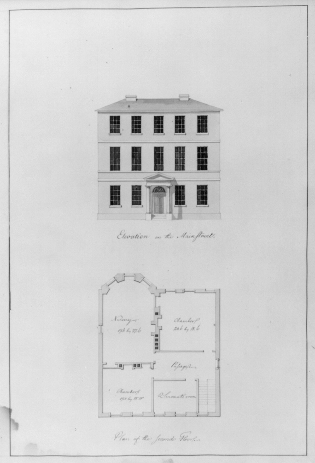 Antique Architecture - Houses and a church Buildings Erected (4) — historic print