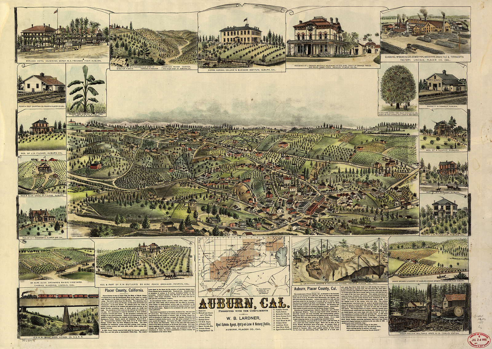 Auburn, California, 1887, 1887 — antique map