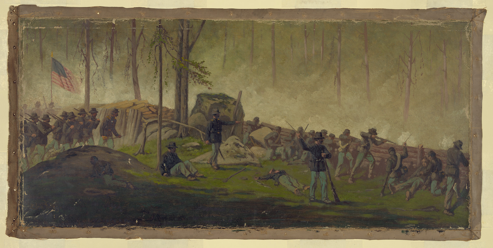 Scene behind the breastworks on Culps Hill, morning of July 3rd 1862, [between 1865 and 1895] — historic image