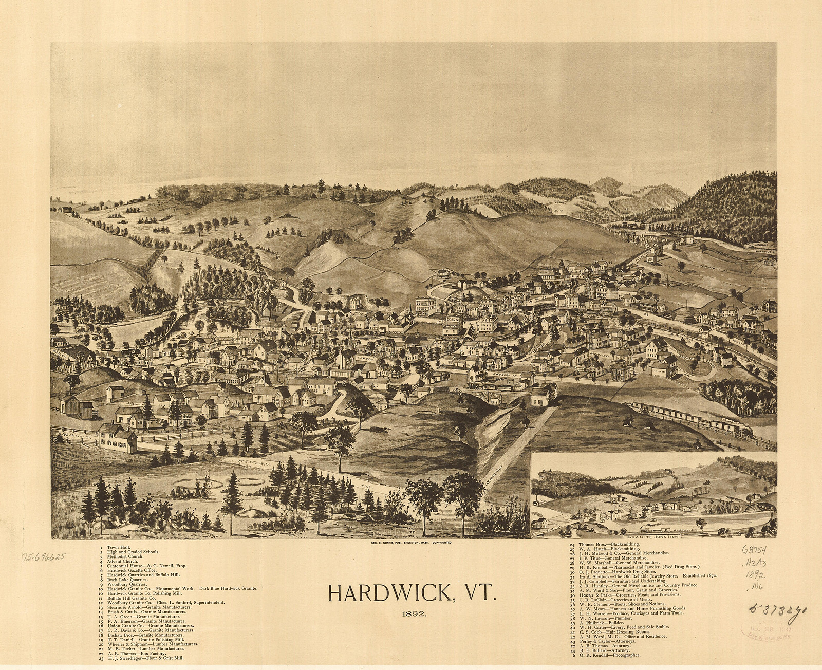 Hardwick, Vermont, 1892, 1892 — antique map