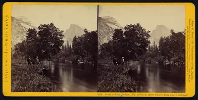 North and South Domes from near Hutchings, Yosemite Valley