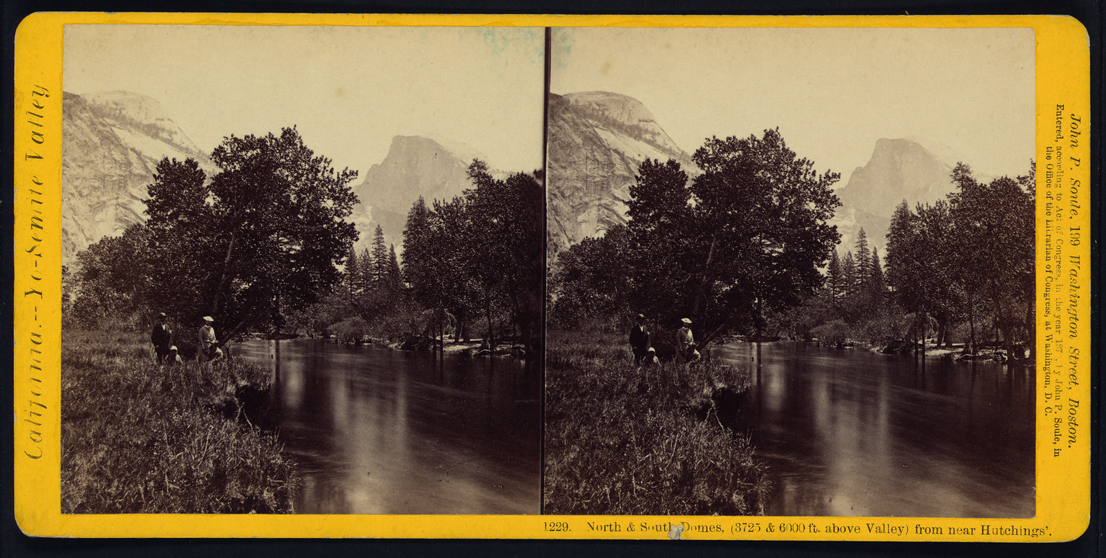 North and South Domes from near Hutchings, Yosemite Valley — historic image