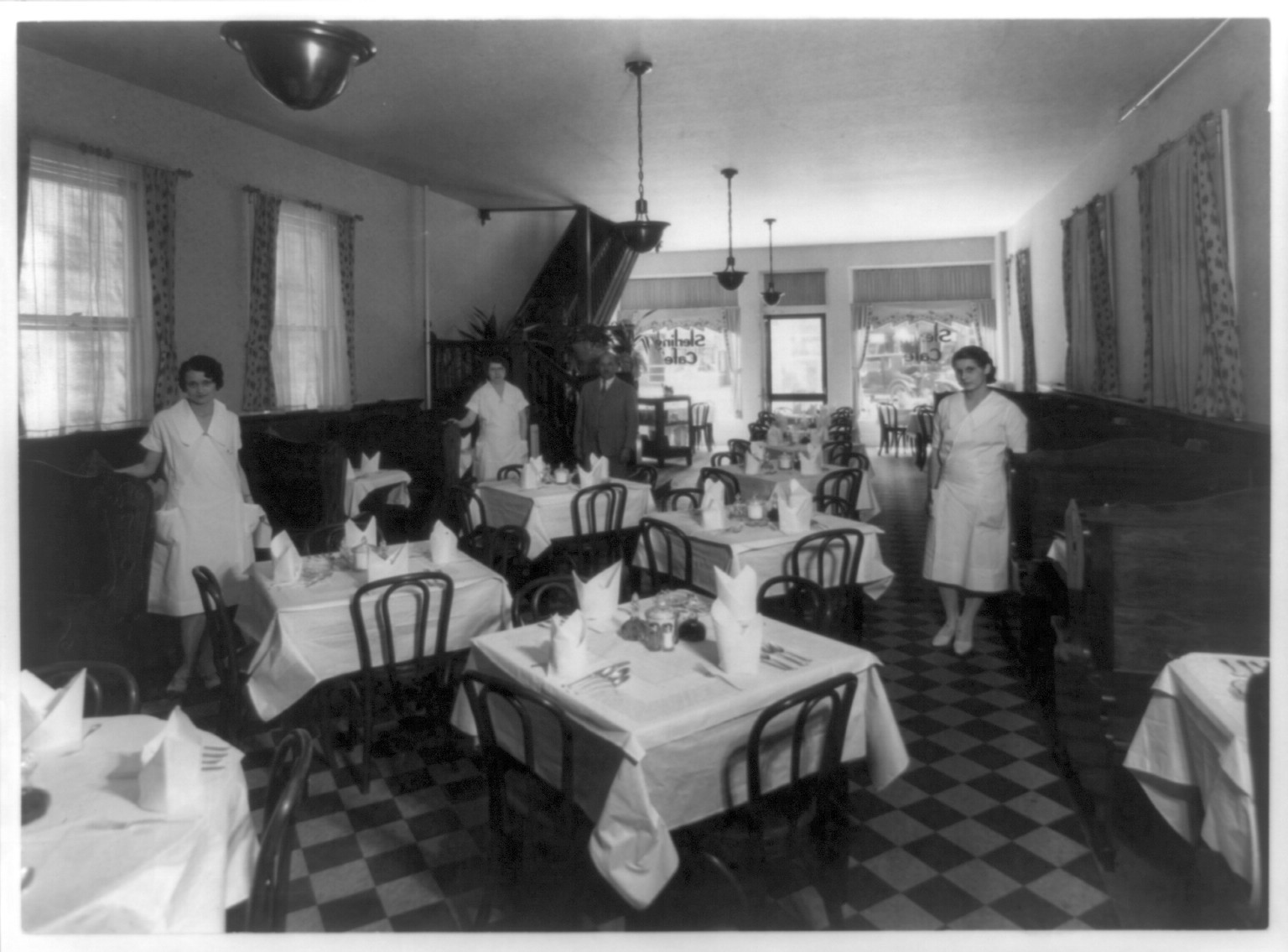 General interior view of the Sterling Cafe dining room, Ocean City, N.J., [between 1930 and 1950] — historic photograph