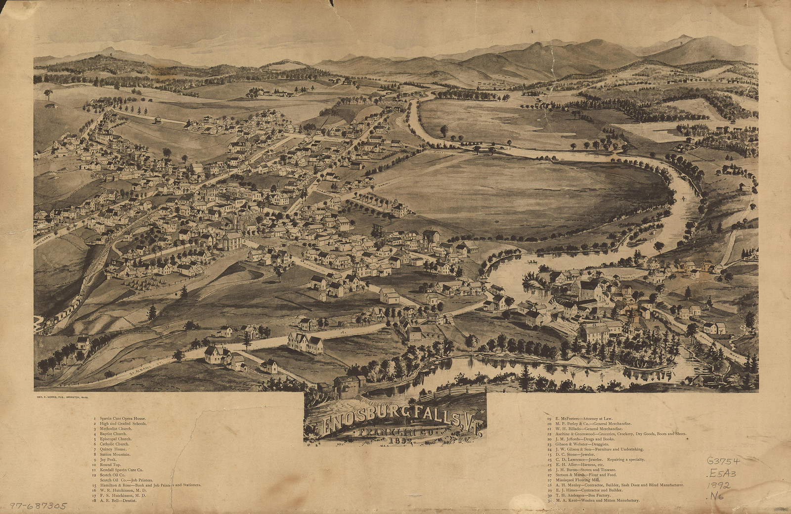 Enonsburg, Vermont, 1892, 1892 — antique map