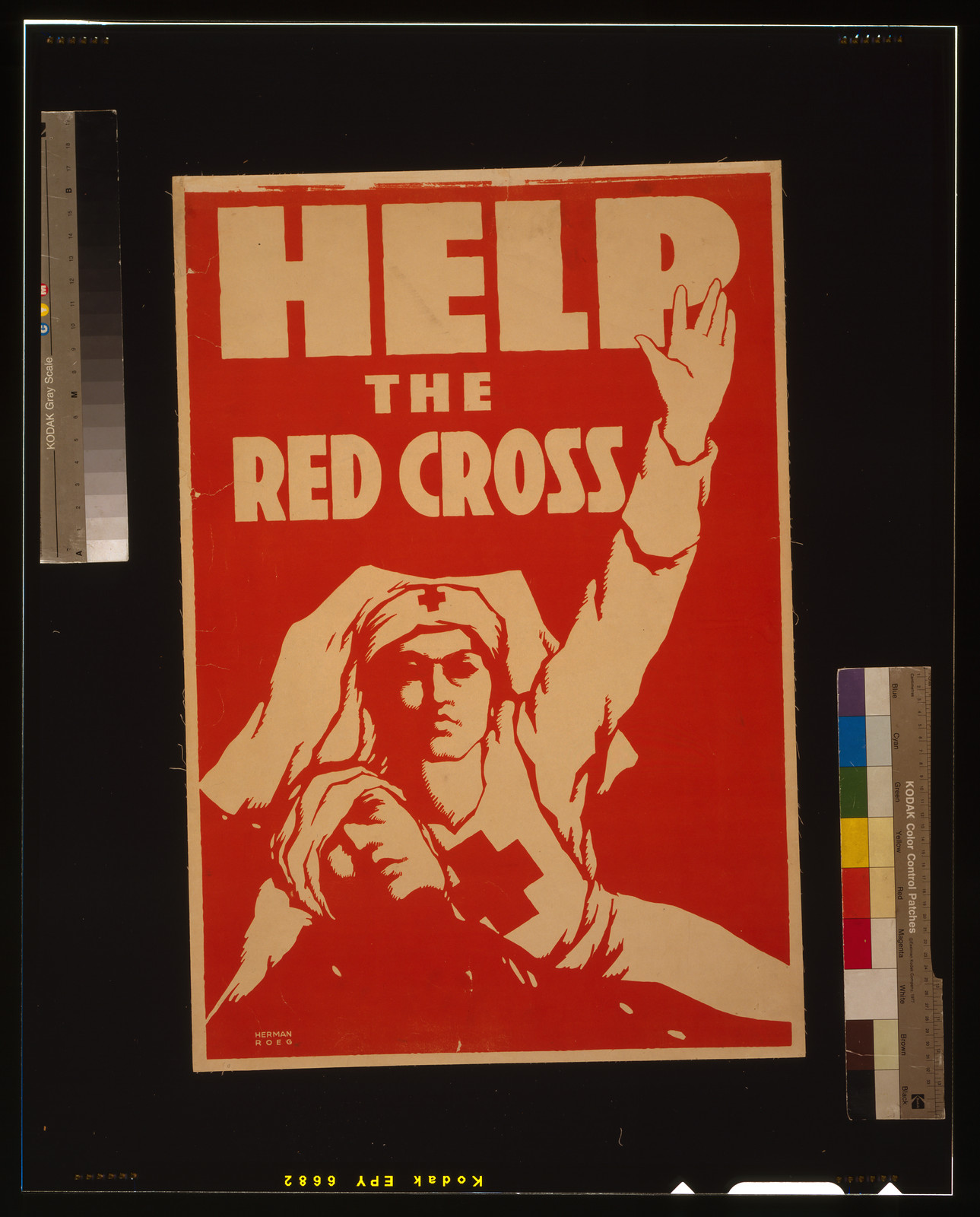 Help the Red Cross / Herman Roeg., 1918 — vintage poster