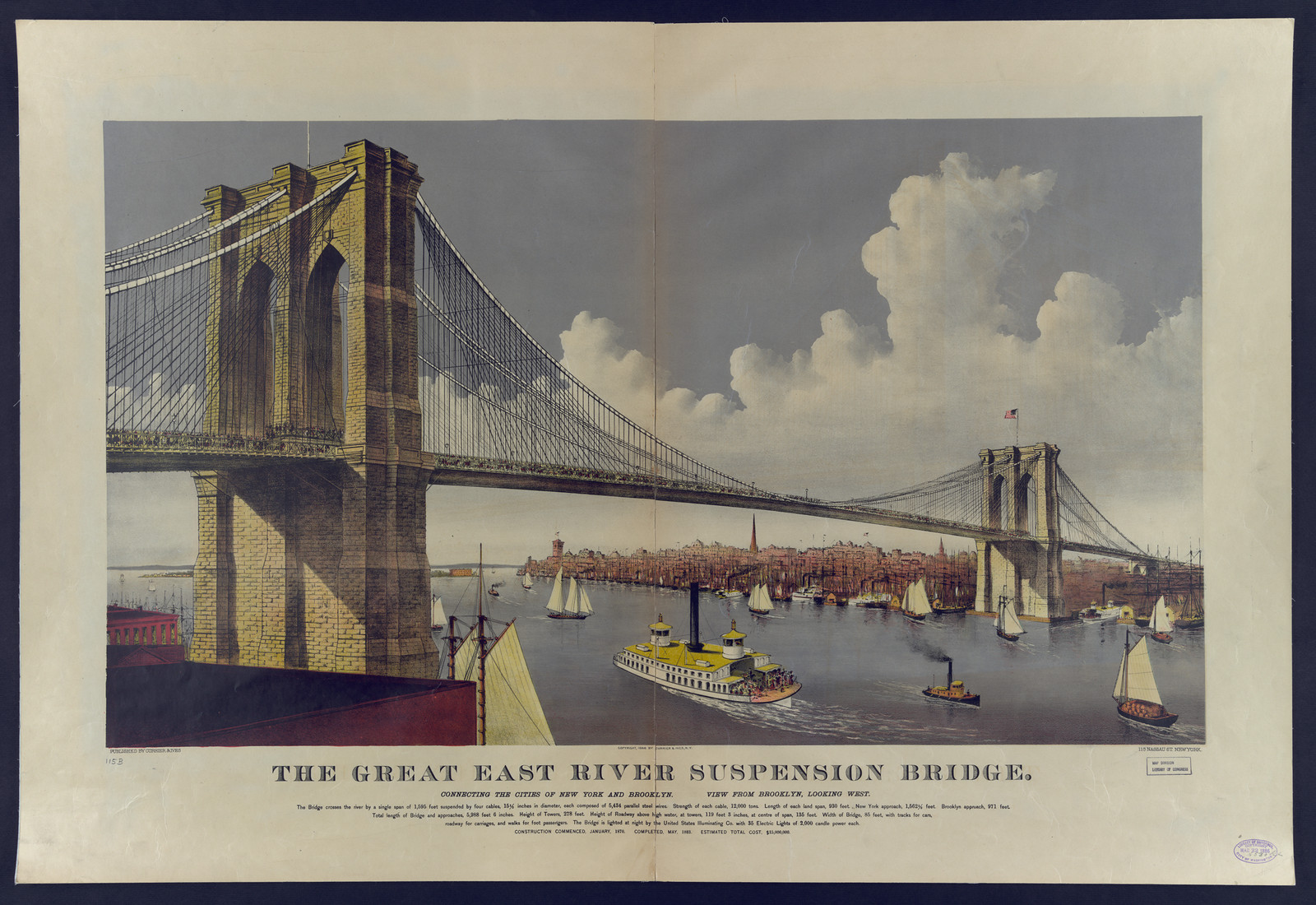 The Great East River Suspension Bridge, New York — historic image