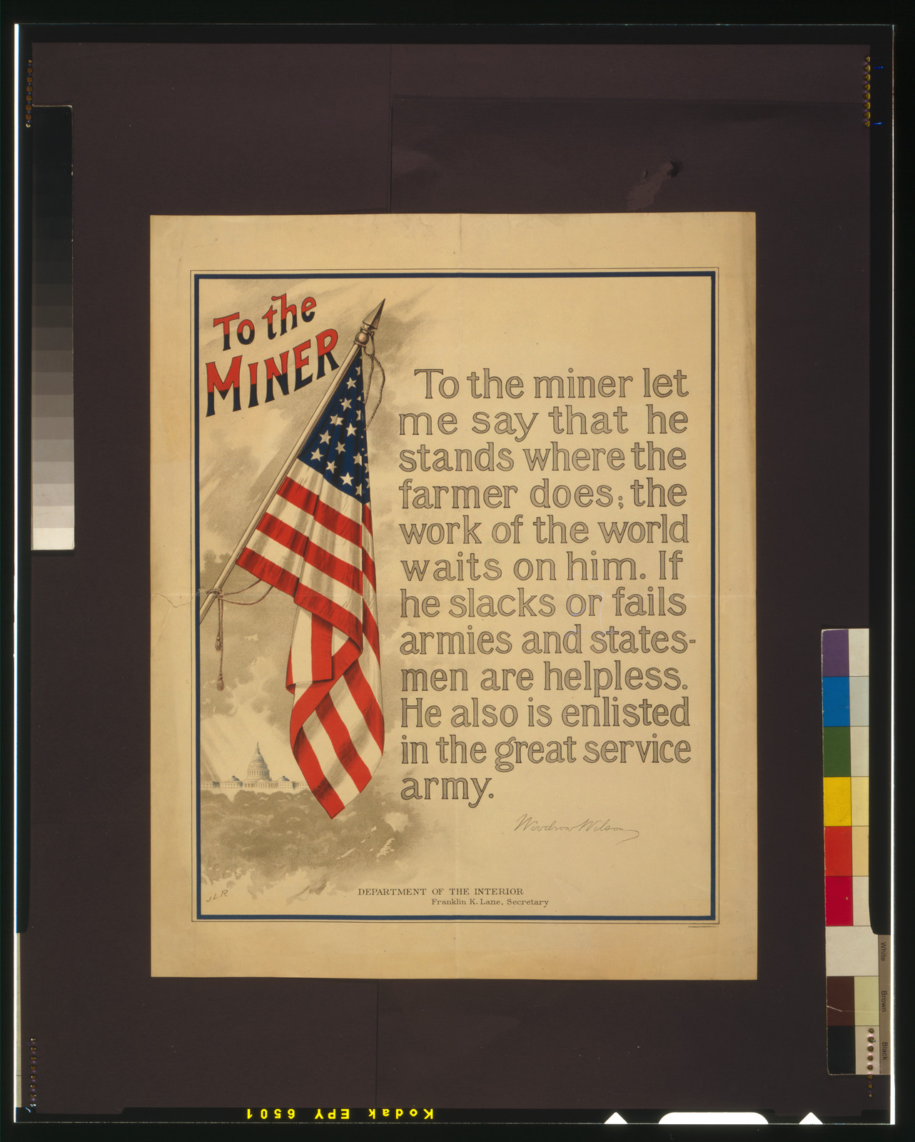 To the miner / J.L.R. ; A.B. Graha Co. Litho., Washington, D.C., [1917] — vintage poster