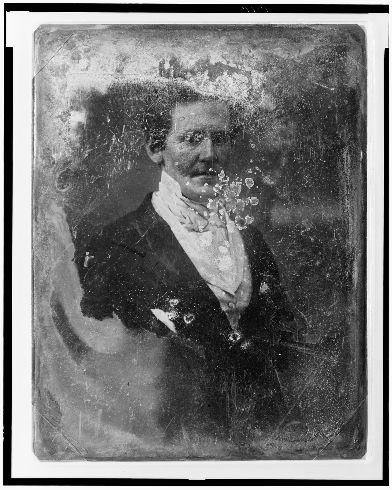Unidentified man, half-length daguerreotype portrait, 1844 — historic photograph