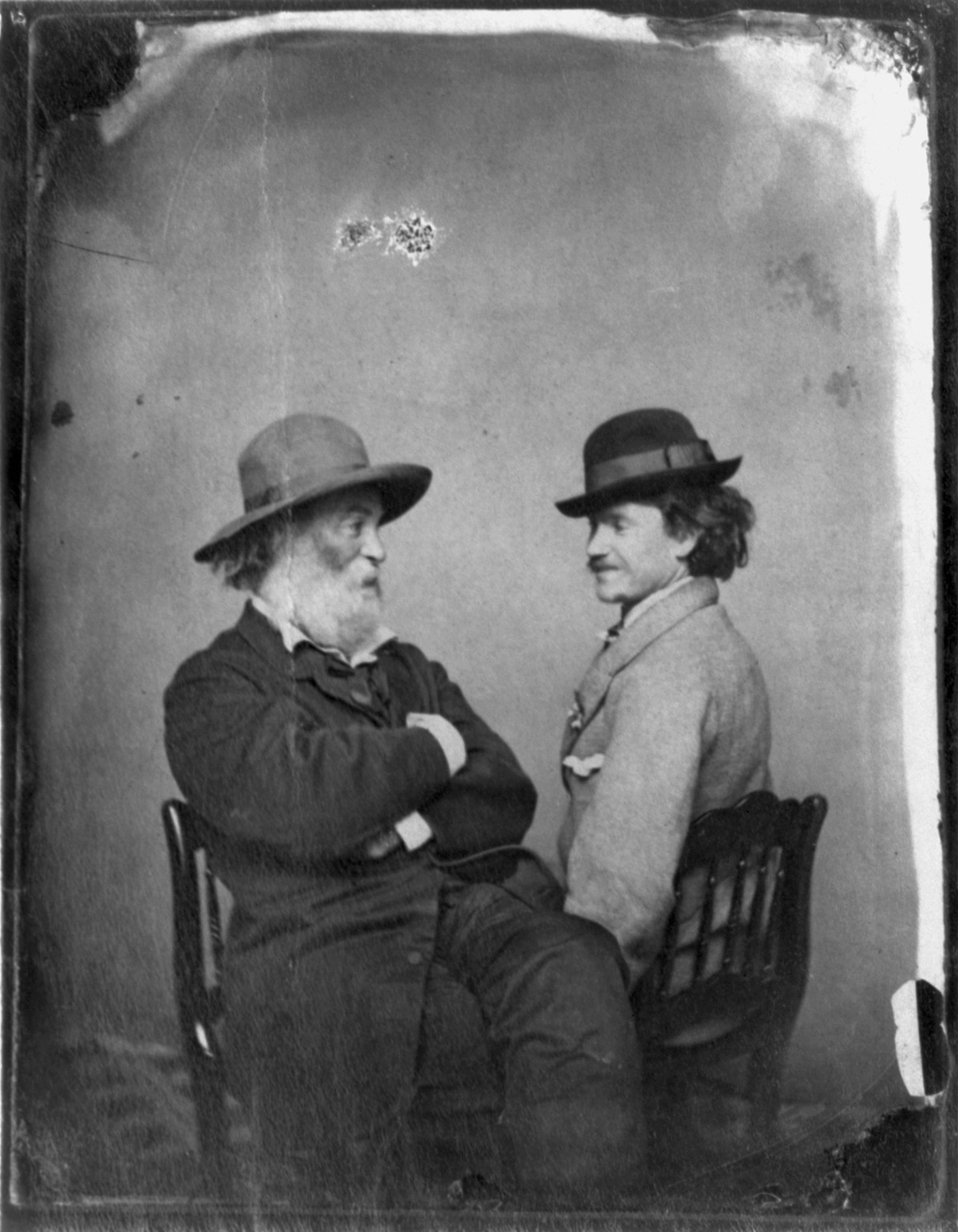 Walt Whitman & his rebel soldier friend Pete Doyle, Washington, D.C., 1865, 1865 — historic photograph