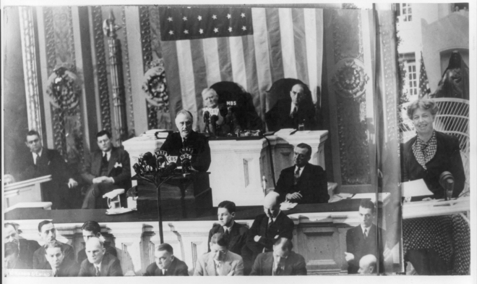President Roosevelt addressing a joint session of Congress on May 16, 1940, 1940 — historic photograph