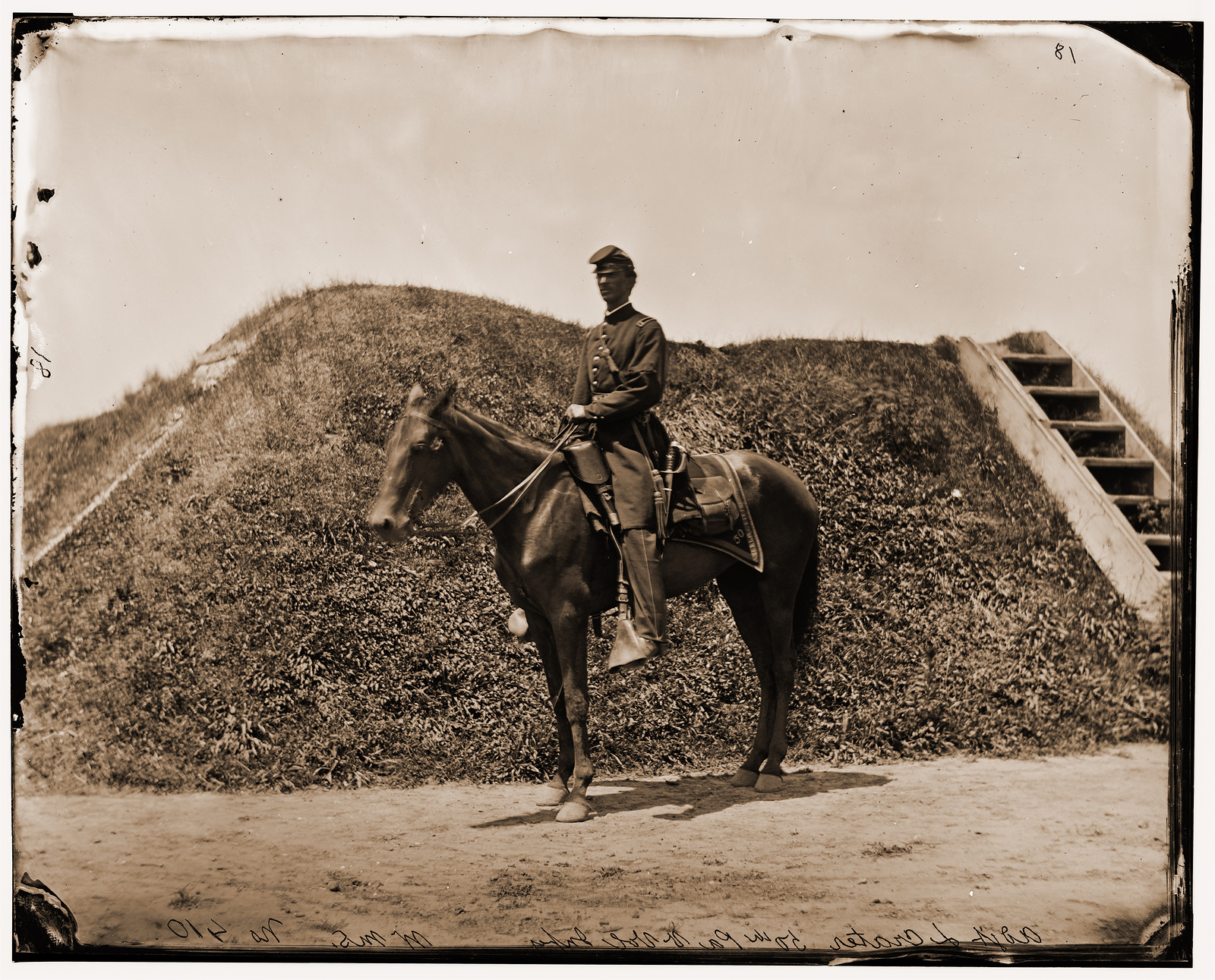 Gettysburg Pennsylvania. Adj. Lewis Crater 50th Pennsylvania Infantry, 1865 — historic photograph