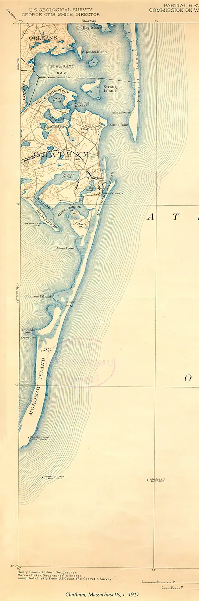 Chatham, Massachusetts USGS map, c. 1917