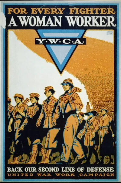 For every fighter a woman worker Y.W.C.A. : Back our second line of defence / Ernest Hamlin Baker.