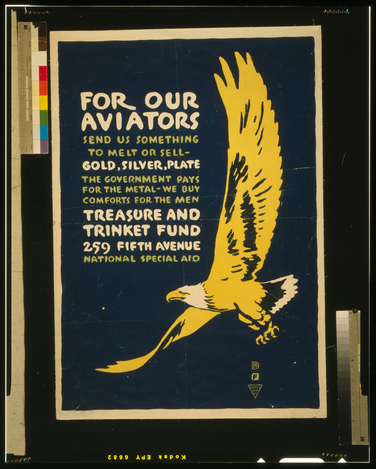 For our aviators--Send us something to melt or sell - gold, silver, plate / F ; Carey Print NY., [1917] — vintage poster