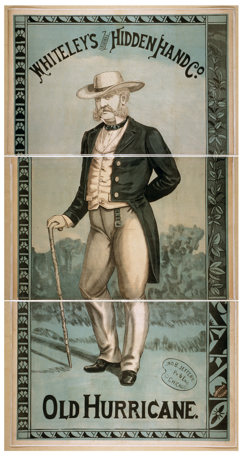 Whiteleys Original Hidden Hand Co., 1884 — vintage poster