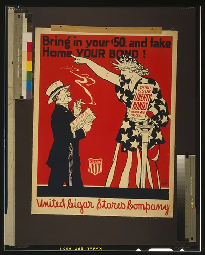 Bring in your $50, and take home your bond! Third issue Liberty Bonds paying 4 1/4 per cent.