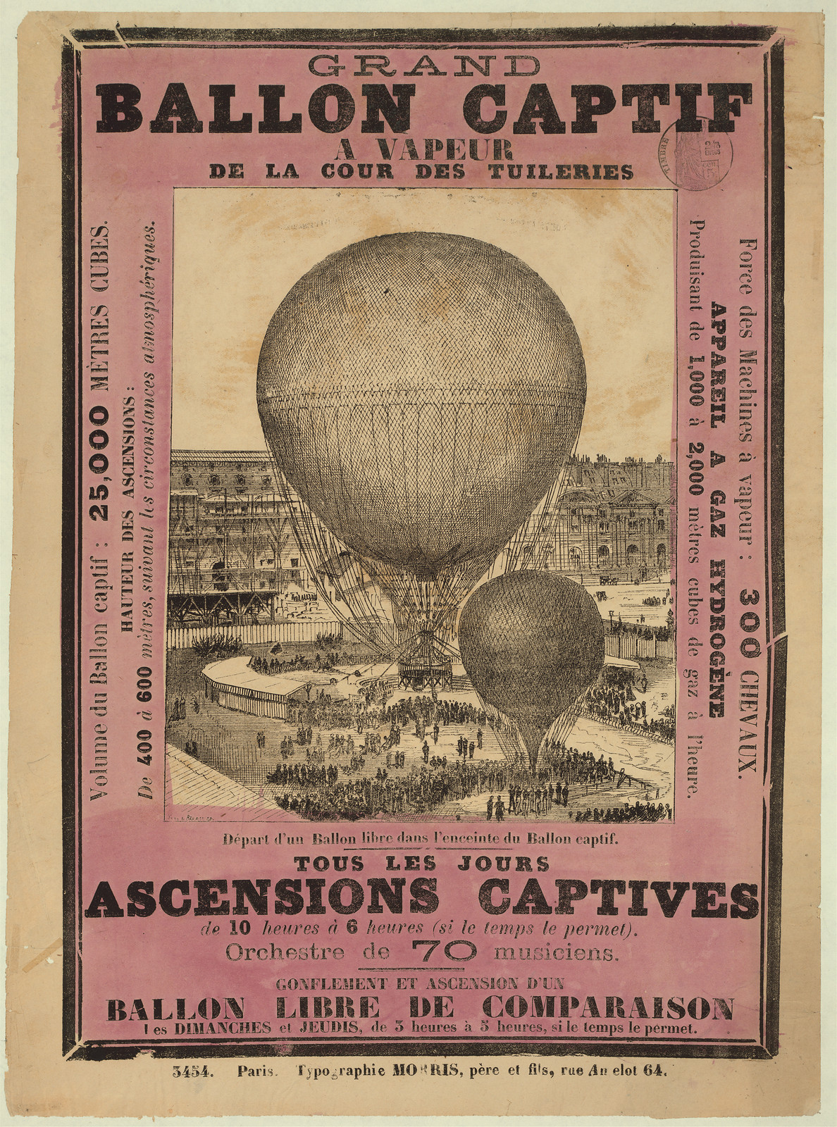 Grand Ballon Captif à Vapeur de la Cour des Tuileries — historic image