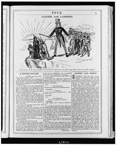 Vintage Americana Print - Loafers and laborers. Uncle Sam
