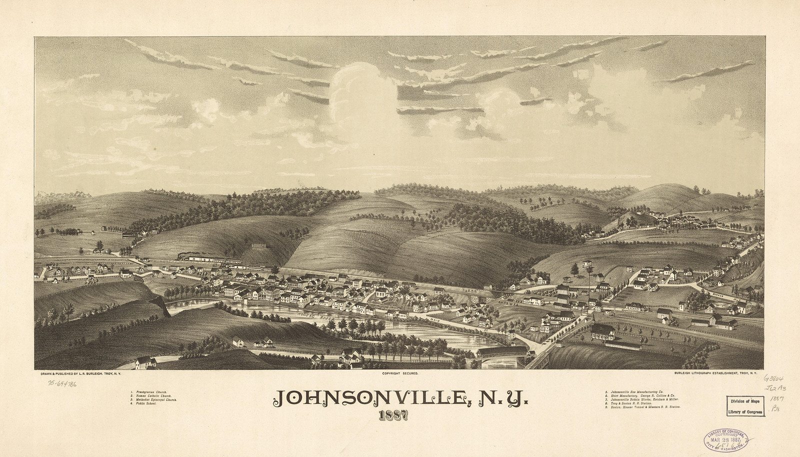 Johnsonville, New York, 1887, 1887 — antique map