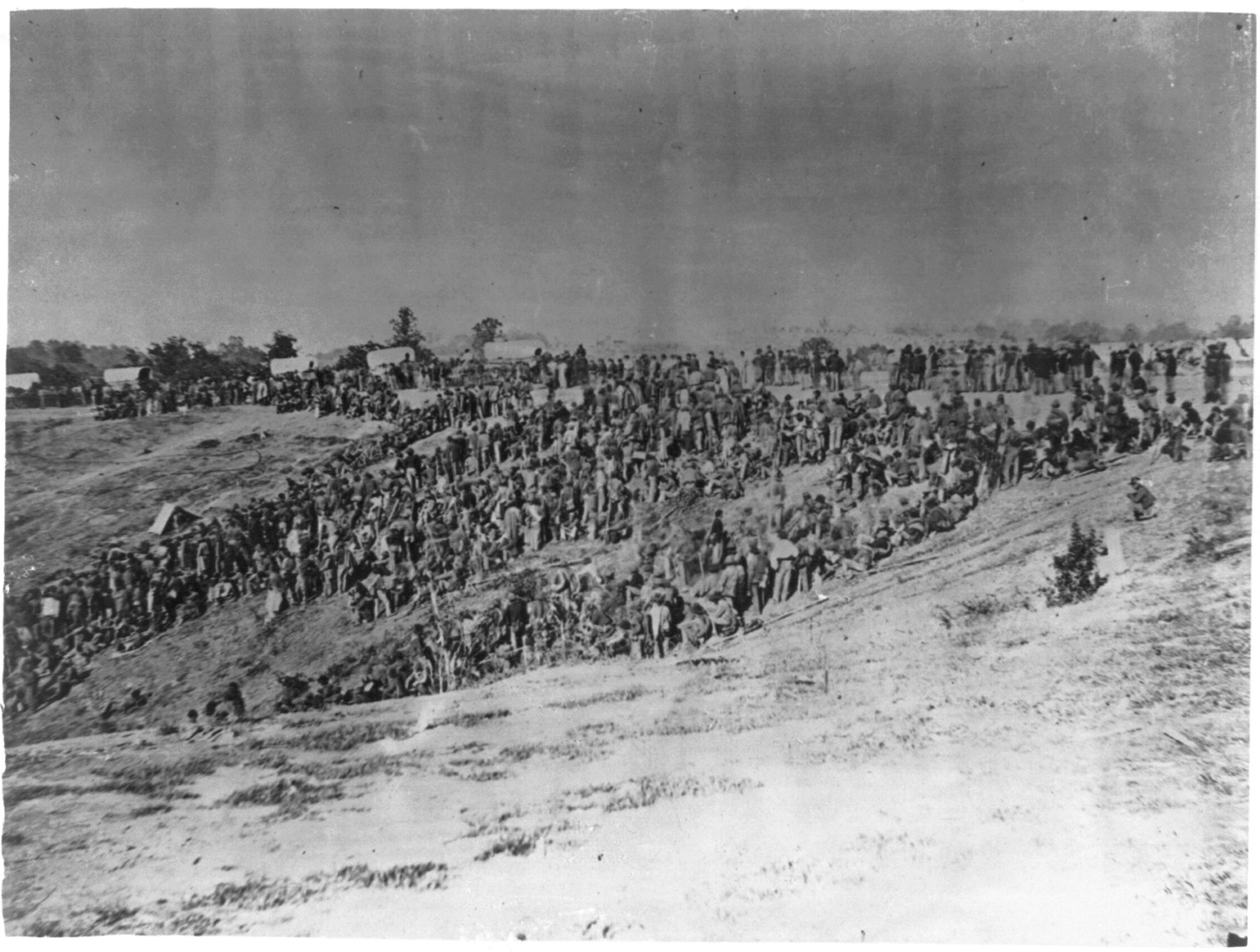 [Confederate prisoners at Belle Plain, Va., captured at Spotsylvania, May 1864], 1864 — historic photograph