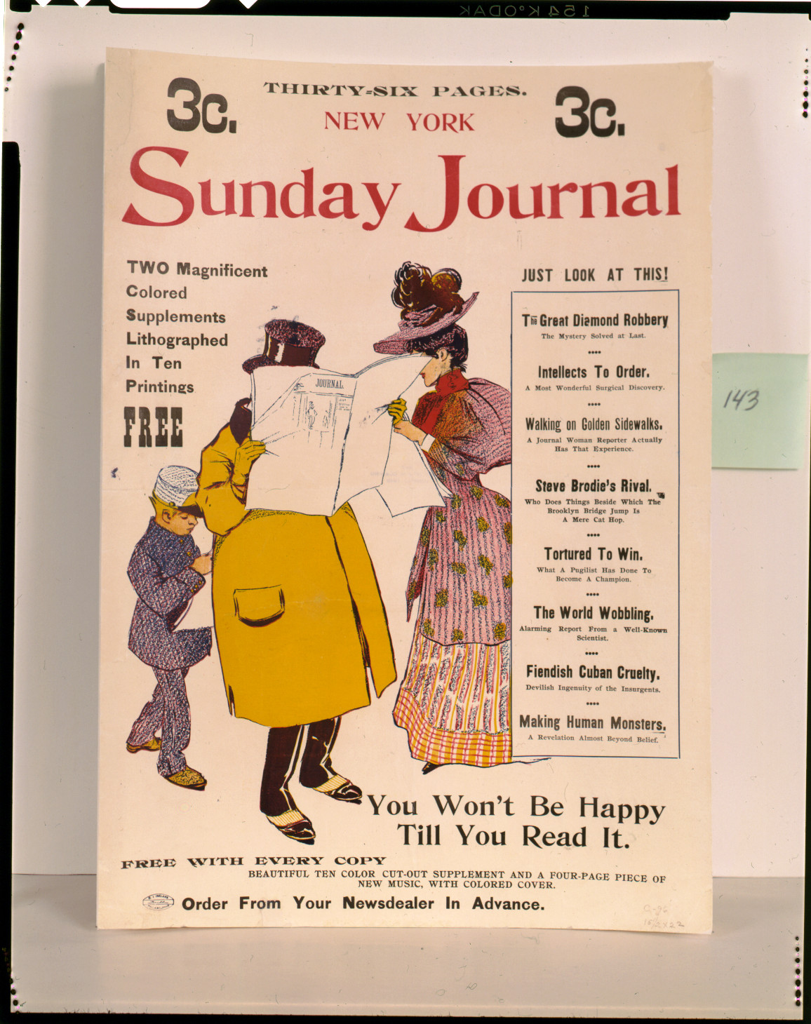 New York Sunday Journal--The great diamond robbery ... / Brill., Philadelphia : H.I. Ireland, 1896. — vintage poster
