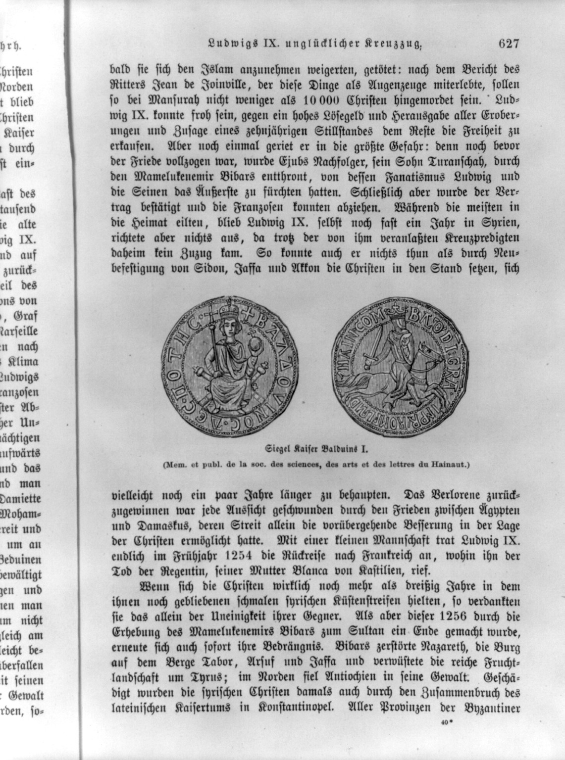 [Baldwin I, King of Jerusalem, 1058-1118; full images on both sides of coin] — historic print
