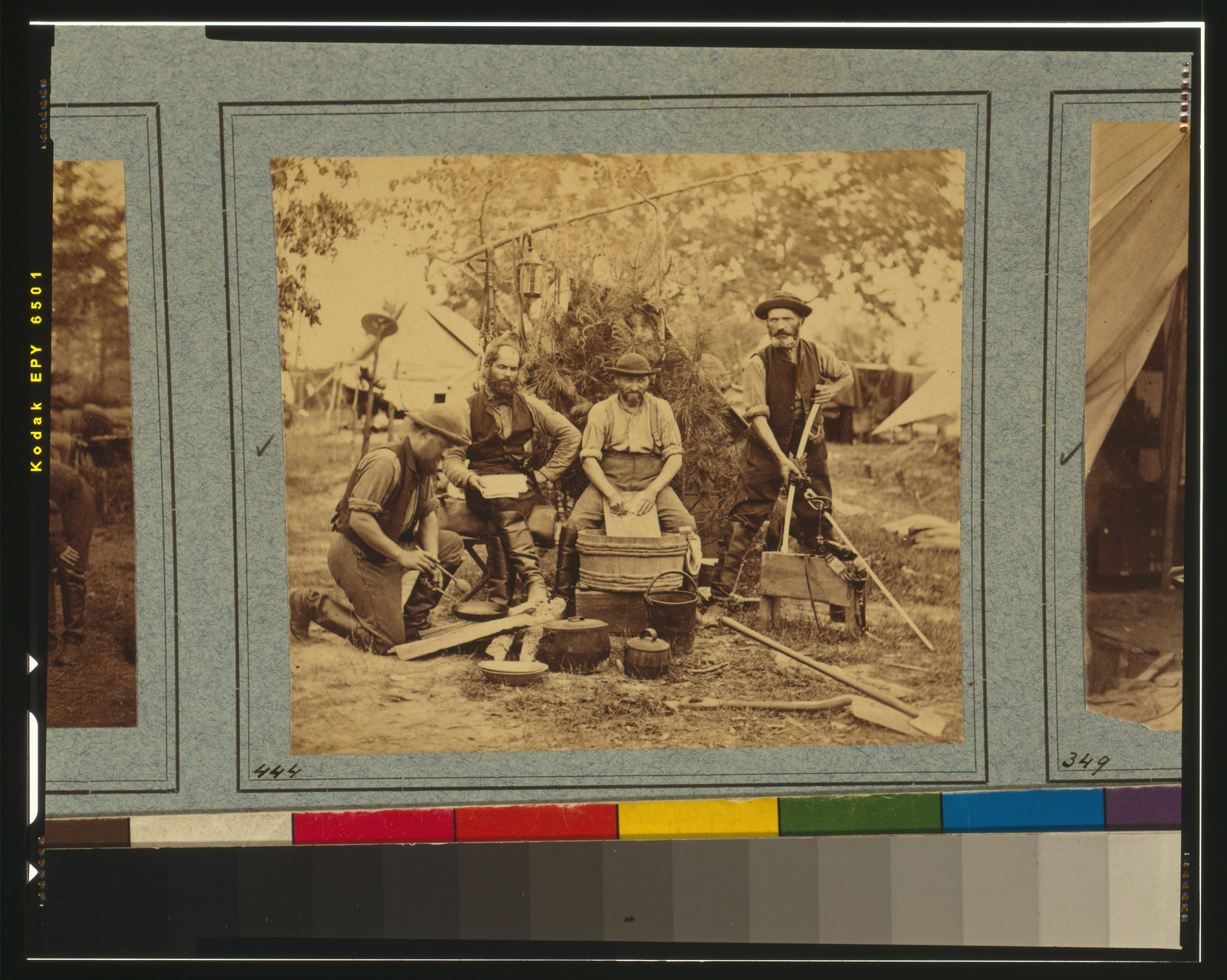 Servants at quarters of Prince de Joinville in front of Yorktown, May 3, 1862, [photographed 1862, printed later] — historic photograph