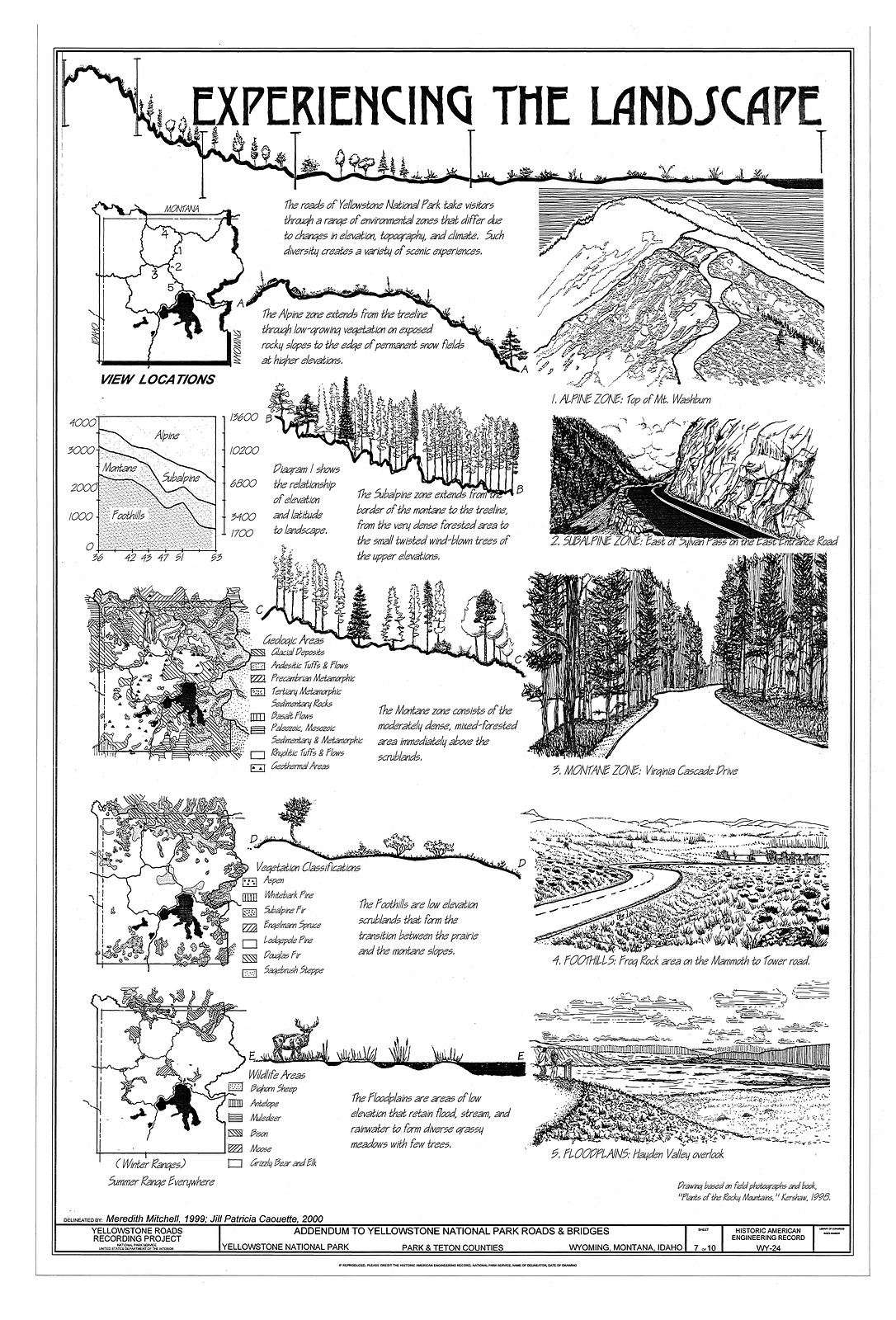 Experiencing the Landscape: Yellowstone Environmental Zones Diagram — historic image