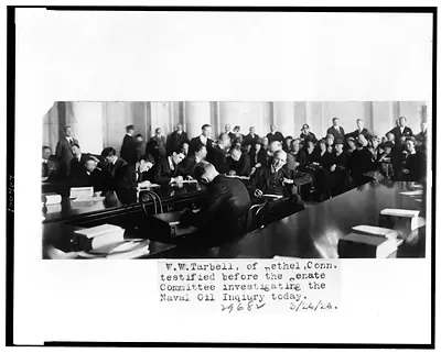 W.W. Tarbell of Bethel, Conn., testified before the Senate Committee investigating the Naval Oil Inquiry today