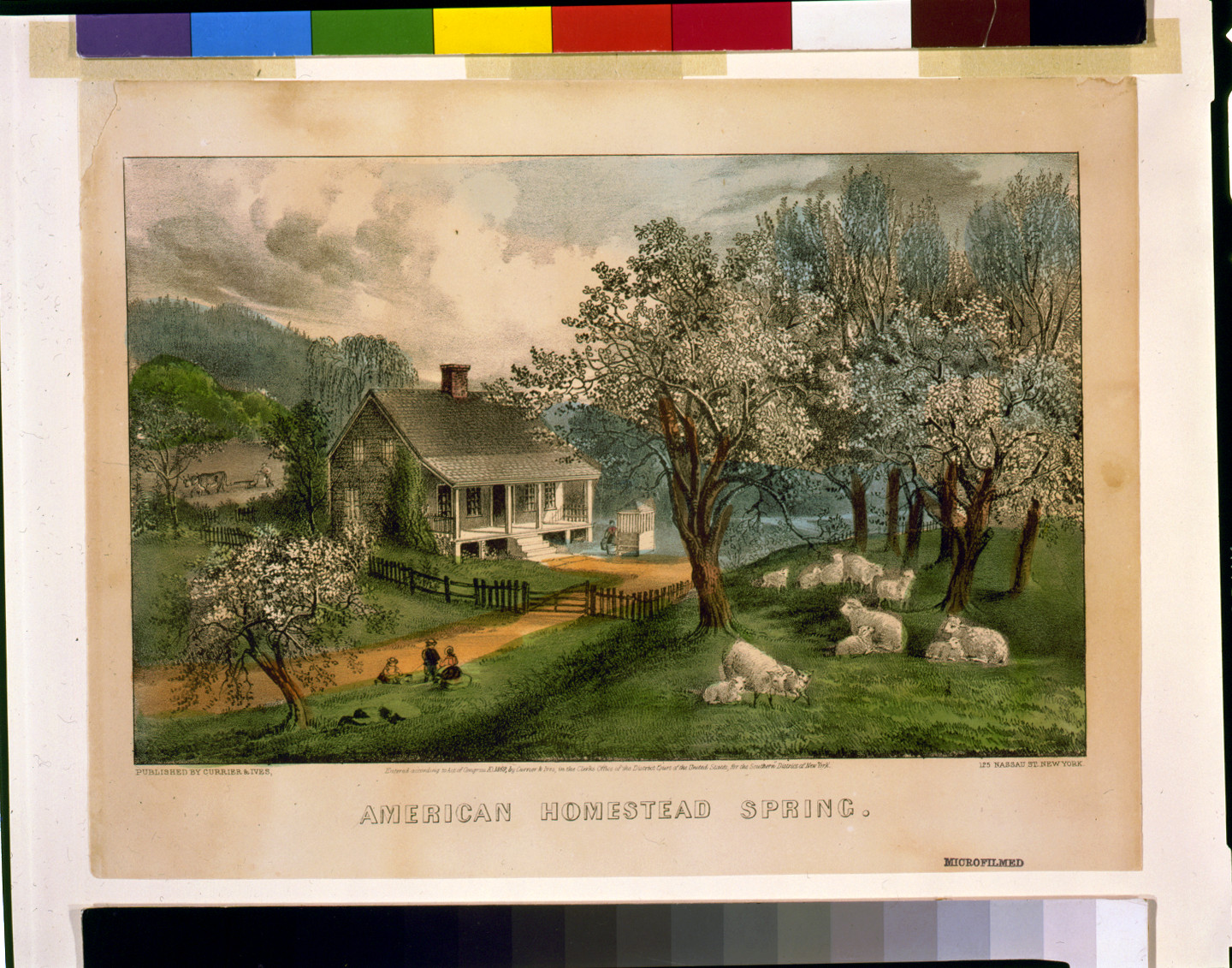 American homestead spring, [New York] : Currier & Ives, 1869. — antique lithograph