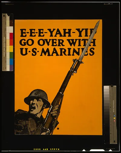 E-e-e-yah-yip Go over with U.S. Marines.