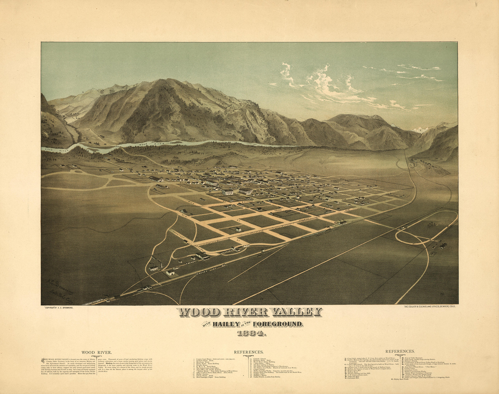 Wood River Valley, Idaho, 1884, 1884 — antique map