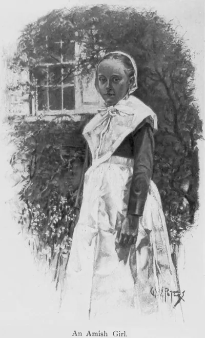[Half-tone repr. of drawing by G.W. Peters in Among the Dunkers" Nov. 1901 pp. 513-528]: An Amish Girl"