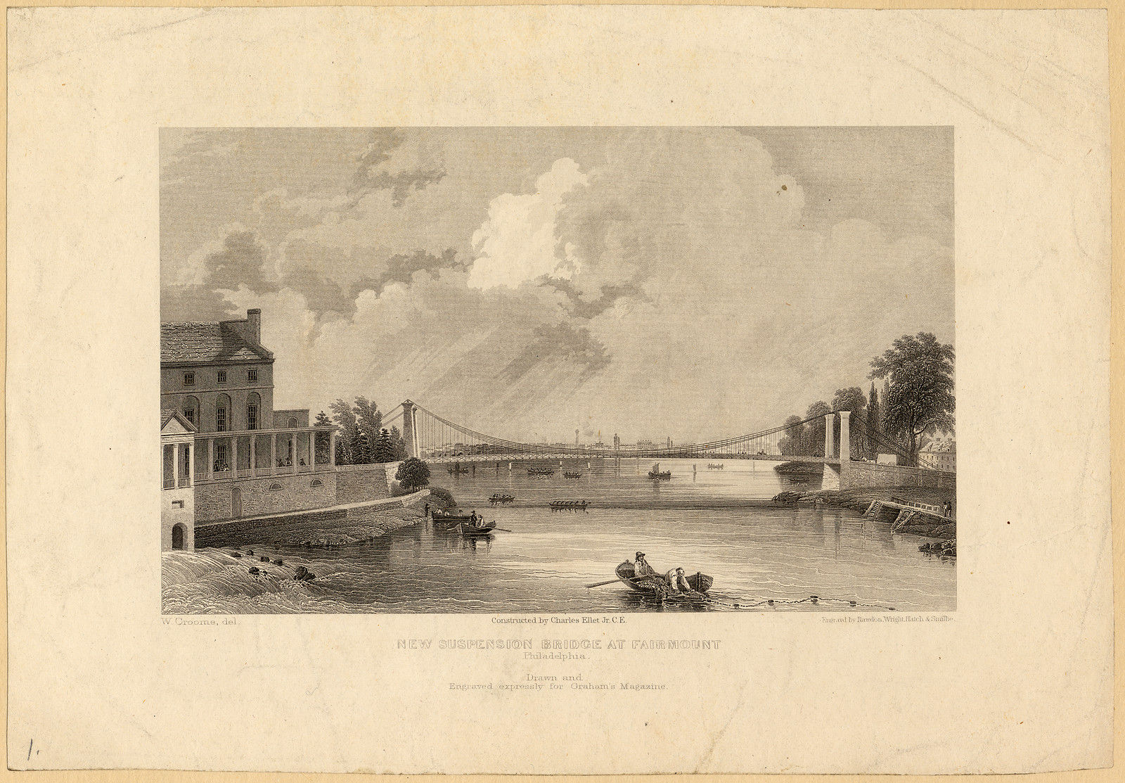 New Suspension Bridge at Fairmount, Philadelphia — historic image