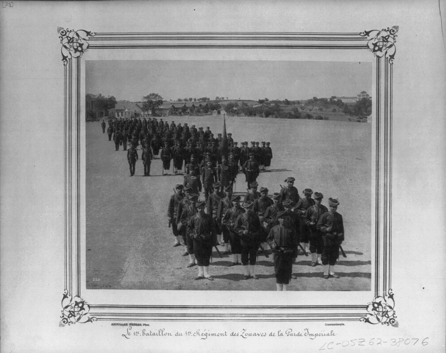 [The First Battalion of the First Regiment of Zouaves of the Imperial Guard] / Abdullah Frères, Phot., Constantinople., [between 1880 and 1893] — historic photograph