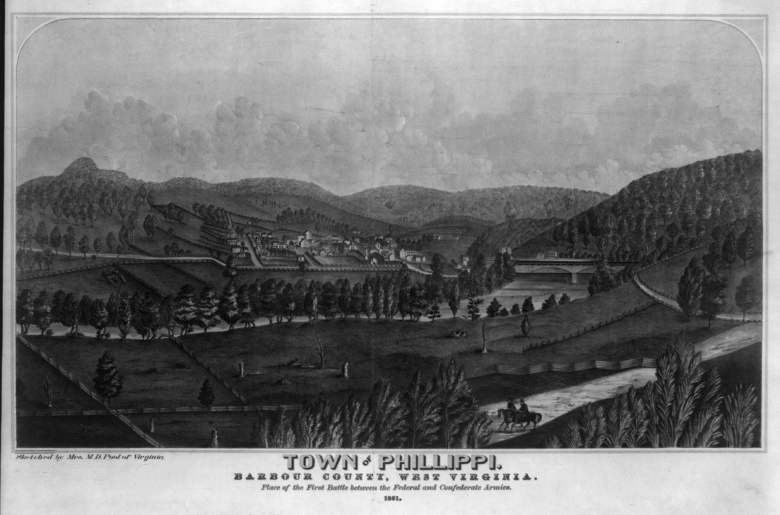 Town of Phillippi, Barbour County, West Virginia, [no date recorded on shelflist card] — historic print