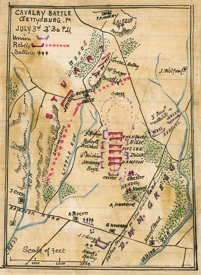 Cavalry Battle Gettysburg, July 3, 3:30 PM