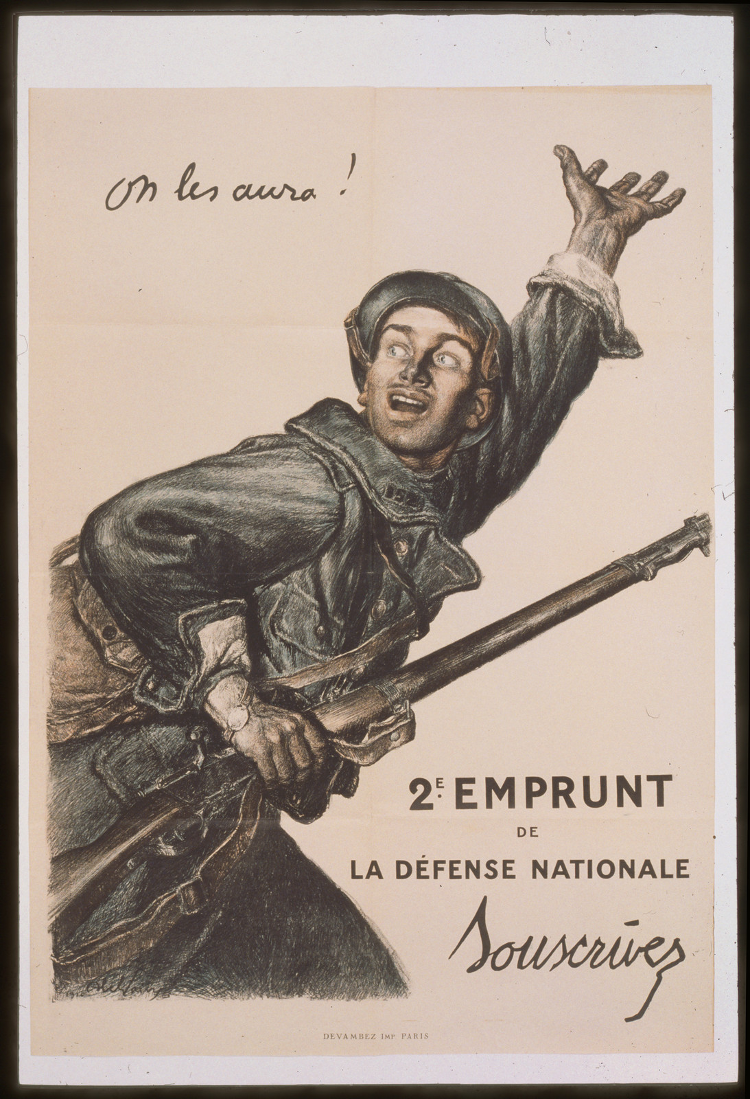 On les aura! 2e Emprunt de la Défense Nationale Souscrivez, 1916 — historic image