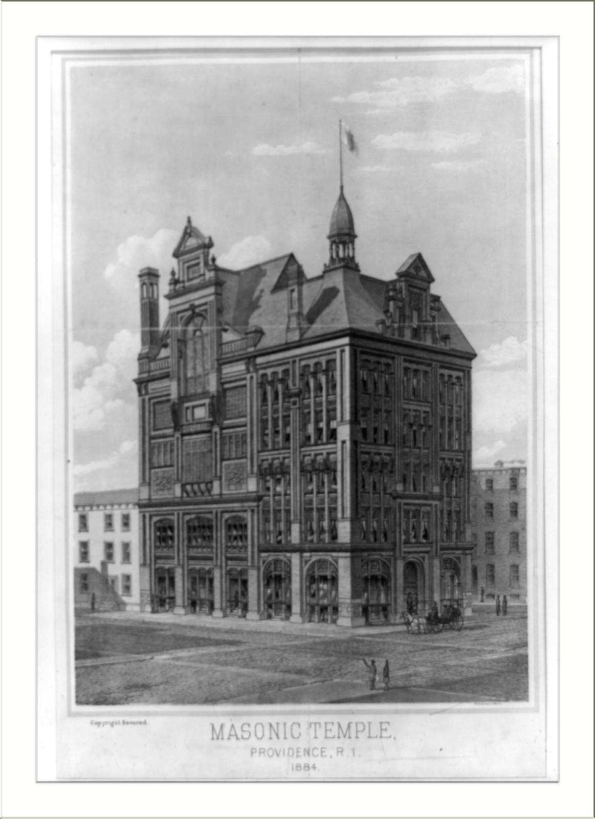 Masonic temple, Providence, R.I., 1884, c1885 March 9. — historic print