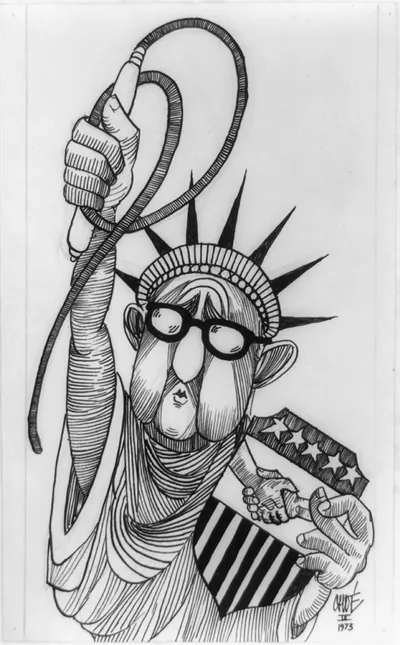 [Henry Kissinger as the Statue of Liberty]