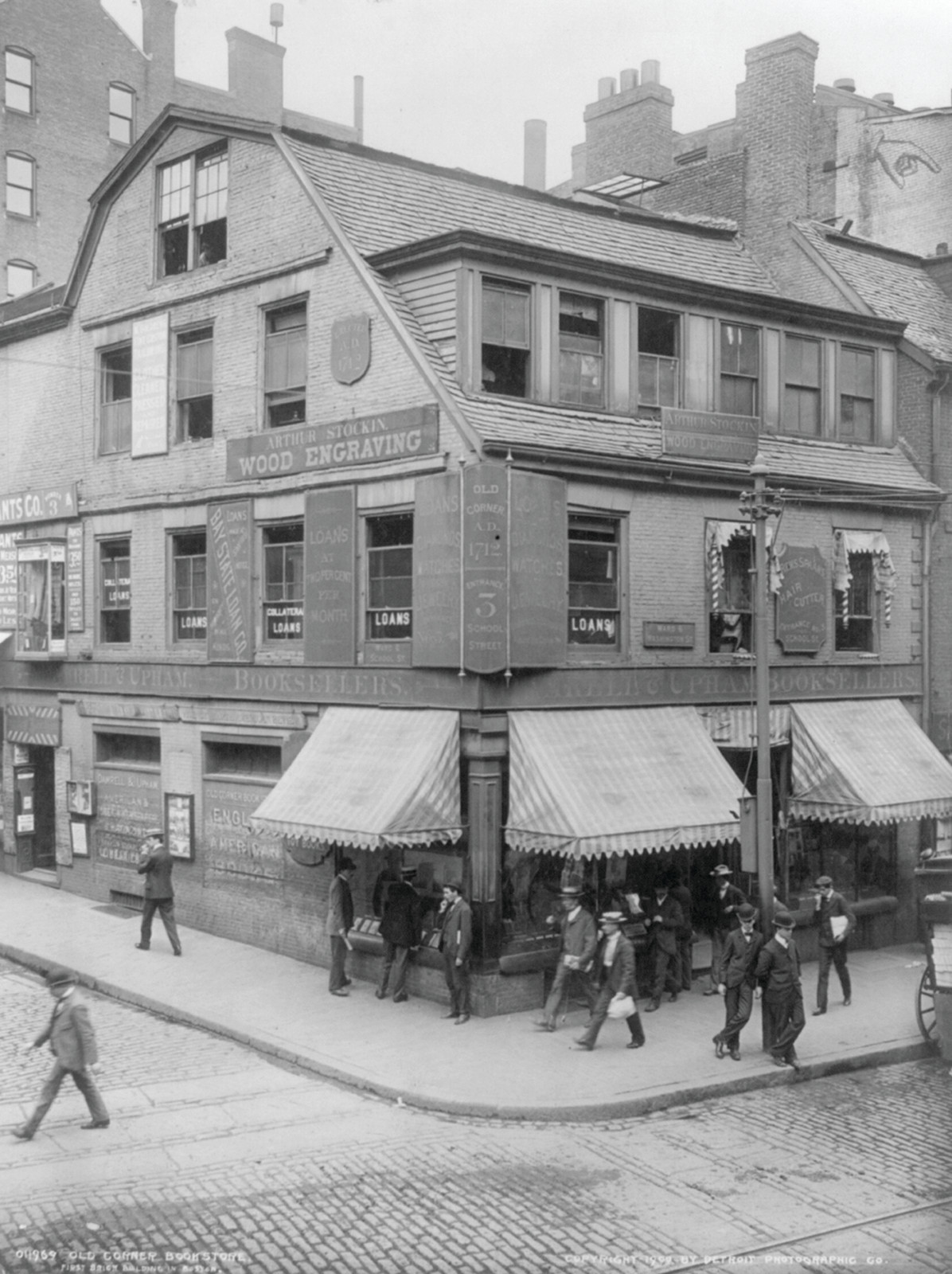 Old Corner Bookstore, First Brick Building in Boston, c. 1909 — historic photograph